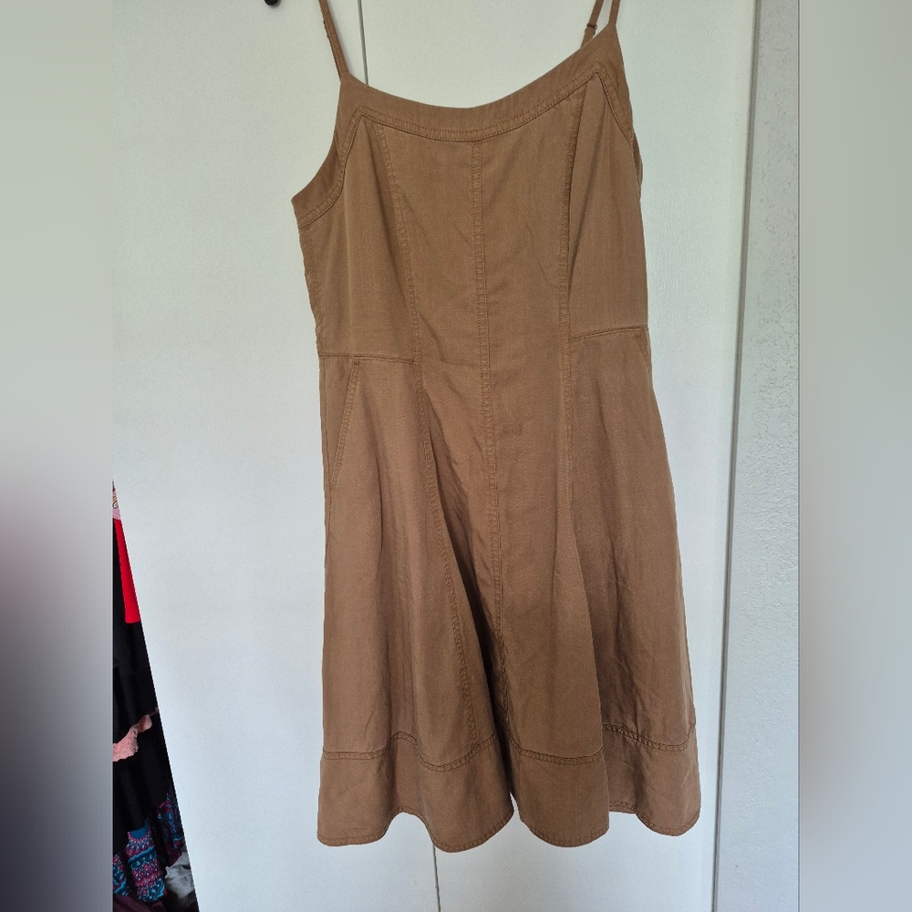 Renuar Tan Cream Spaghetti Strap Sundress